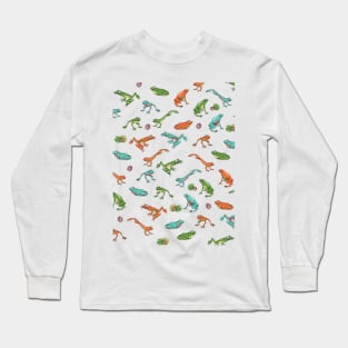 Colorful Frog Pattern Long Sleeve T-Shirt